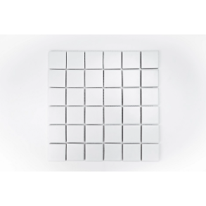 2X2 WHITE SQUARE MATTE PORCELAIN MOSAIC - porcelain tile